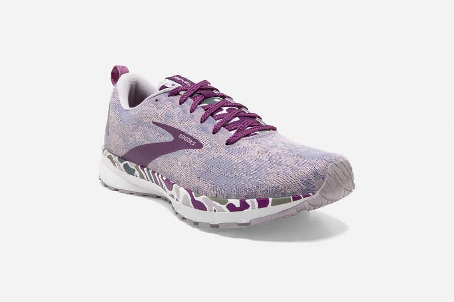 Brooks Running Shoes Womens Purple/White - Revel 4 Road - 9138-LKREN